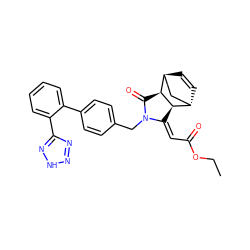 CCOC(=O)/C=C1\[C@H]2[C@@H](C(=O)N1Cc1ccc(-c3ccccc3-c3nn[nH]n3)cc1)[C@H]1C=C[C@H]2CCC1 ZINC000100893527