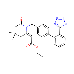 CCOC(=O)/C=C1\CC(C)(C)CC(=O)N1Cc1ccc(-c2ccccc2-c2nnn[nH]2)cc1 ZINC000029464209