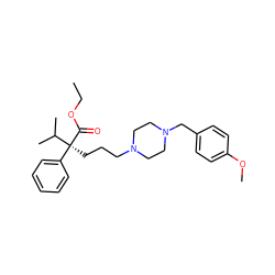 CCOC(=O)[C@@](CCCN1CCN(Cc2ccc(OC)cc2)CC1)(c1ccccc1)C(C)C ZINC000040394775