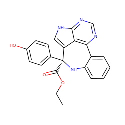 CCOC(=O)[C@@]1(c2ccc(O)cc2)Nc2ccccc2-c2ncnc3[nH]cc1c23 ZINC000045369254