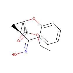 CCOC(=O)[C@@]12C[C@@H]1/C(=N\O)c1ccccc1O2 ZINC000013704065