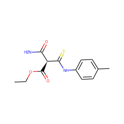 CCOC(=O)[C@@H](C(N)=O)C(=S)Nc1ccc(C)cc1 ZINC000063539361