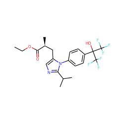 CCOC(=O)[C@@H](C)Cc1cnc(C(C)C)n1-c1ccc(C(O)(C(F)(F)F)C(F)(F)F)cc1 ZINC000084804827