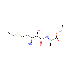 CCOC(=O)[C@@H](C)NC(=O)[C@H](O)[C@H](N)CCSCC ZINC000002022638