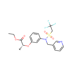 CCOC(=O)[C@@H](C)Oc1cccc(N(Cc2cccnc2)S(=O)(=O)CC(F)(F)F)c1 ZINC000026848991