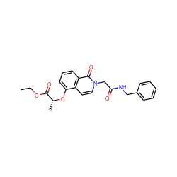 CCOC(=O)[C@@H](C)Oc1cccc2c(=O)n(CC(=O)NCc3ccccc3)ccc12 ZINC000002712349