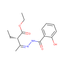 CCOC(=O)[C@@H](CC)/C(C)=N\NC(=O)c1ccccc1O ZINC000013151915