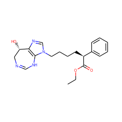 CCOC(=O)[C@@H](CCCCn1cnc2c1NC=NC[C@@H]2O)c1ccccc1 ZINC000013807325