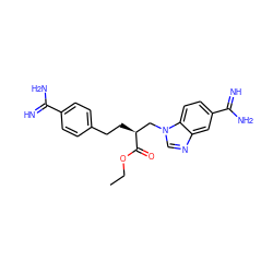 CCOC(=O)[C@@H](CCc1ccc(C(=N)N)cc1)Cn1cnc2cc(C(=N)N)ccc21 ZINC000013835114