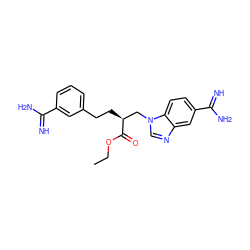 CCOC(=O)[C@@H](CCc1cccc(C(=N)N)c1)Cn1cnc2cc(C(=N)N)ccc21 ZINC000013835112