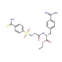 CCOC(=O)[C@@H](Cc1ccc(C(=N)N)cc1)NC(=O)CNS(=O)(=O)c1ccc(C(N)=S)cc1 ZINC000013781576