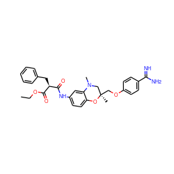 CCOC(=O)[C@@H](Cc1ccccc1)C(=O)Nc1ccc2c(c1)N(C)C[C@@](C)(COc1ccc(C(=N)N)cc1)O2 ZINC000040957517