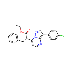 CCOC(=O)[C@@H](Cc1ccccc1)c1ccnc2c(-c3ccc(Cl)cc3)cnn12 ZINC000115654691