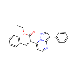 CCOC(=O)[C@@H](Cc1ccccc1)c1ccnc2c(-c3ccccc3)cnn12 ZINC000115648798