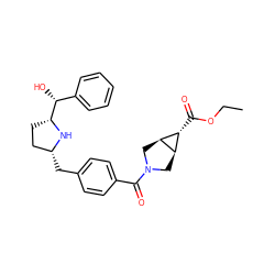 CCOC(=O)[C@@H]1[C@H]2CN(C(=O)c3ccc(C[C@@H]4CC[C@H]([C@H](O)c5ccccc5)N4)cc3)C[C@H]21 ZINC000653803311