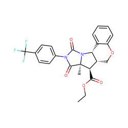 CCOC(=O)[C@@H]1[C@H]2COc3ccccc3[C@H]2N2C(=O)N(c3ccc(C(F)(F)F)cc3)C(=O)[C@]12C ZINC000015936680