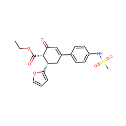 CCOC(=O)[C@@H]1C(=O)C=C(c2ccc(NS(C)(=O)=O)cc2)C[C@@H]1c1ccco1 ZINC000000812538