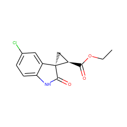 CCOC(=O)[C@@H]1C[C@@]12C(=O)Nc1ccc(Cl)cc12 ZINC000145589114