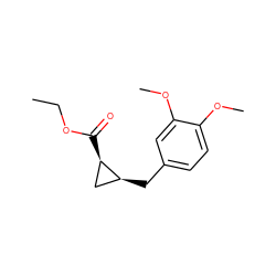 CCOC(=O)[C@@H]1C[C@@H]1Cc1ccc(OC)c(OC)c1 ZINC001772600245