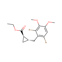 CCOC(=O)[C@@H]1C[C@H]1Cc1c(Br)cc(OC)c(OC)c1Br ZINC001772585889