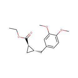 CCOC(=O)[C@@H]1C[C@H]1Cc1ccc(OC)c(OC)c1 ZINC001772612209