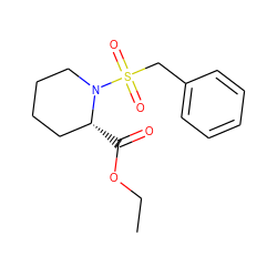 CCOC(=O)[C@@H]1CCCCN1S(=O)(=O)Cc1ccccc1 ZINC000066112293