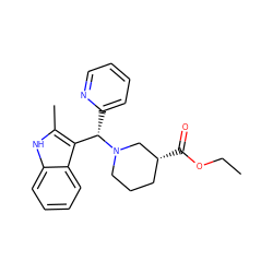 CCOC(=O)[C@@H]1CCCN([C@@H](c2ccccn2)c2c(C)[nH]c3ccccc23)C1 ZINC000003235288