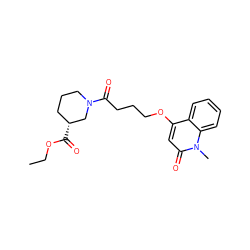 CCOC(=O)[C@@H]1CCCN(C(=O)CCCOc2cc(=O)n(C)c3ccccc23)C1 ZINC000004101669