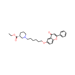 CCOC(=O)[C@@H]1CCCN(CCCCCCOc2ccc3oc(-c4ccccc4)cc(=O)c3c2)C1 ZINC000013454395