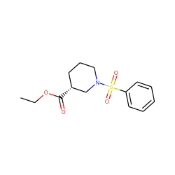 CCOC(=O)[C@@H]1CCCN(S(=O)(=O)c2ccccc2)C1 ZINC000000030978