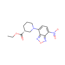 CCOC(=O)[C@@H]1CCCN(c2ccc([N+](=O)[O-])c3nonc23)C1 ZINC000004698460