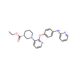 CCOC(=O)[C@@H]1CCCN(c2cccnc2Oc2ccc(Nc3ccccn3)cc2)C1 ZINC000139039627