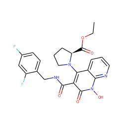 CCOC(=O)[C@@H]1CCCN1c1c(C(=O)NCc2ccc(F)cc2F)c(=O)n(O)c2ncccc12 ZINC000169352029