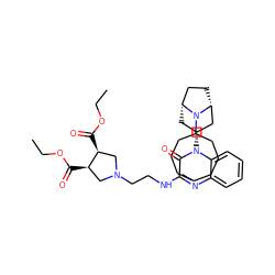 CCOC(=O)[C@@H]1CN(CCNc2nc3ccccc3n([C@@H]3C[C@@H]4CC[C@H](C3)N4C3CCCCCCC3)c2=O)C[C@@H]1C(=O)OCC ZINC000114765023