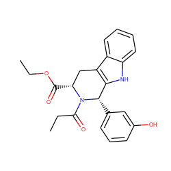 CCOC(=O)[C@@H]1Cc2c([nH]c3ccccc23)[C@H](c2cccc(O)c2)N1C(=O)CC ZINC000049808148