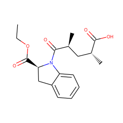 CCOC(=O)[C@@H]1Cc2ccccc2N1C(=O)[C@@H](C)C[C@@H](C)C(=O)O ZINC000028264173