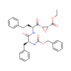 CCOC(=O)[C@@H]1O[C@@H]1C(=O)[C@H](CCc1ccccc1)NC(=O)[C@H](Cc1ccccc1)NC(=O)OCc1ccccc1 ZINC000028957297