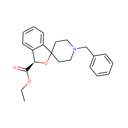 CCOC(=O)[C@@H]1OC2(CCN(Cc3ccccc3)CC2)c2ccccc21 ZINC000013491913