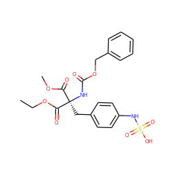 CCOC(=O)[C@](Cc1ccc(NS(=O)(=O)O)cc1)(NC(=O)OCc1ccccc1)C(=O)OC ZINC000036179162