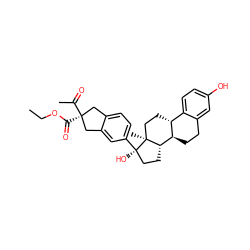 CCOC(=O)[C@]1(C(C)=O)Cc2ccc([C@]3(O)CC[C@H]4[C@@H]5CCc6cc(O)ccc6[C@H]5CC[C@@]43C)cc2C1 ZINC000049088086
