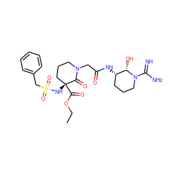 CCOC(=O)[C@]1(NS(=O)(=O)Cc2ccccc2)CCCN(CC(=O)N[C@H]2CCCN(C(=N)N)[C@H]2O)C1=O ZINC000026500062