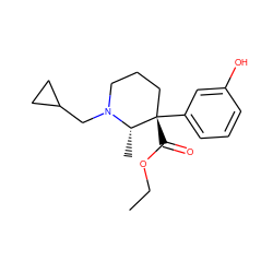 CCOC(=O)[C@]1(c2cccc(O)c2)CCCN(CC2CC2)[C@H]1C ZINC000026166533