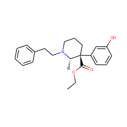 CCOC(=O)[C@]1(c2cccc(O)c2)CCCN(CCc2ccccc2)[C@H]1C ZINC000029570627