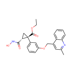 CCOC(=O)[C@]1(c2cccc(OCc3cc(C)nc4ccccc34)c2)C[C@H]1C(=O)NO ZINC000029135084