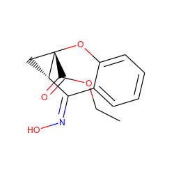 CCOC(=O)[C@]12C[C@H]1/C(=N\O)c1ccccc1O2 ZINC000013719863