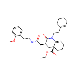 CCOC(=O)[C@]12CCCC=C1N(CCC1=CCCCC1)C(=O)[C@H](CC(=O)NCCc1ccccc1OC)C2 ZINC000095571392