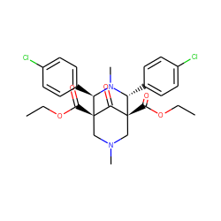 CCOC(=O)[C@]12CN(C)C[C@](C(=O)OCC)(C1=O)[C@@H](c1ccc(Cl)cc1)N(C)[C@@H]2c1ccc(Cl)cc1 ZINC000028092732