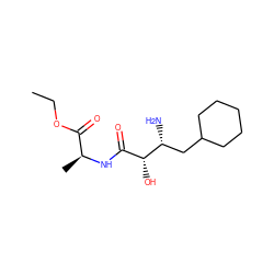 CCOC(=O)[C@H](C)NC(=O)[C@@H](O)[C@H](N)CC1CCCCC1 ZINC000027993270