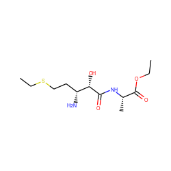 CCOC(=O)[C@H](C)NC(=O)[C@@H](O)[C@H](N)CCSCC ZINC000014964984