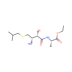 CCOC(=O)[C@H](C)NC(=O)[C@@H](O)[C@H](N)CSCC(C)C ZINC000014964987